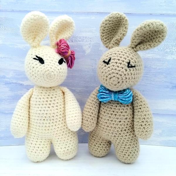 Wee Woolly Wonderfuls: Arthur & Betsy Bunny Rabbits Luxury Croche - 207634