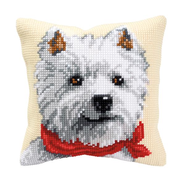 Vervaco West Highland Terrier Cross Stitch Cushion Kit - 212564