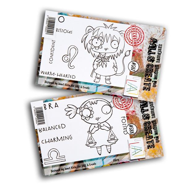 AALL & Create 2 x A7 Stamp Sets - Leo & Libra - 12 Stamps - 214139