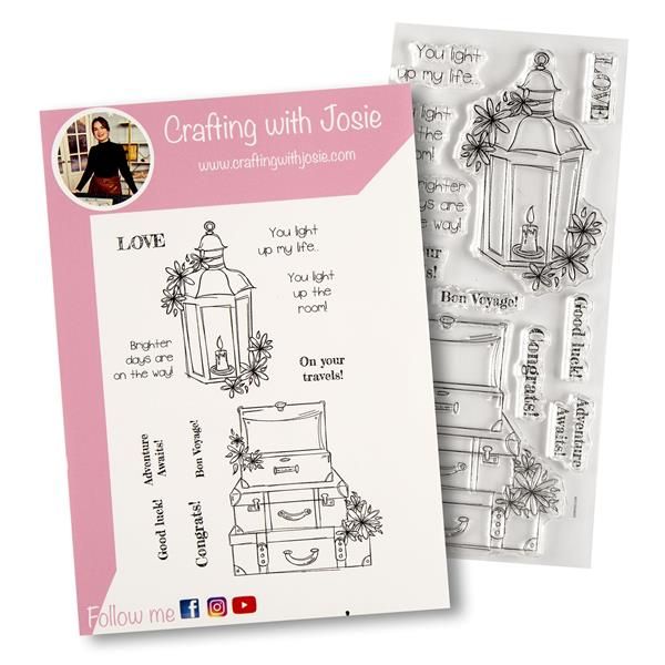 Crafting with Josie Floral Lantern & Suitcases Stamp Set - 11 Sta - 214703