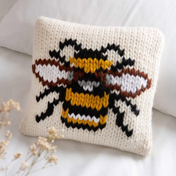 Wool Couture Bee Cushion Cover Knitting Kit - 216637