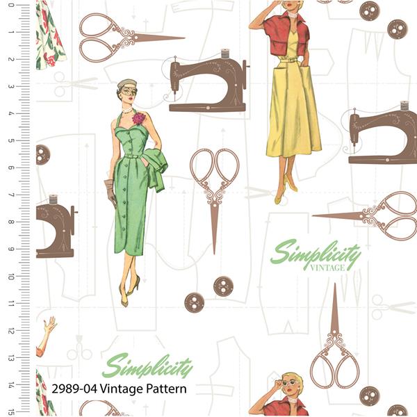 Simplicity Vintage At The Beach Pattern 1m Fabric Piece - 223716