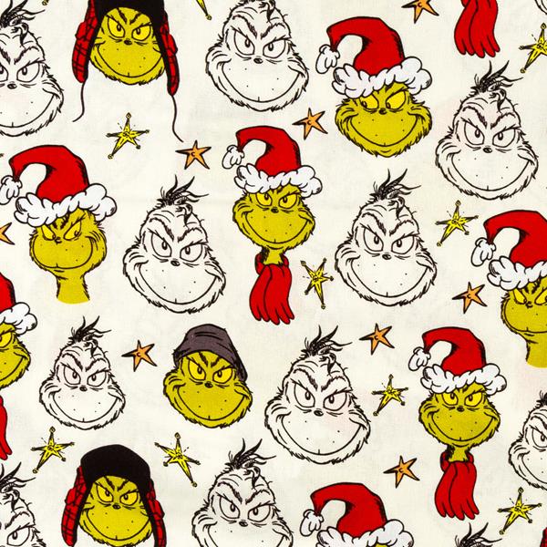 The Craft Cotton Co The Grinch Bright & Bold Faces 1m Fabric - 10 - 225338