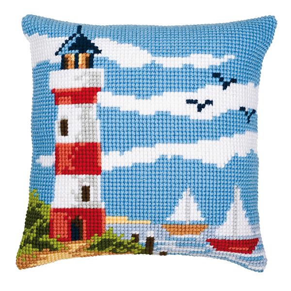 Vervaco Cross Stitch Lighthouse Scene Cushion Kit - 228883