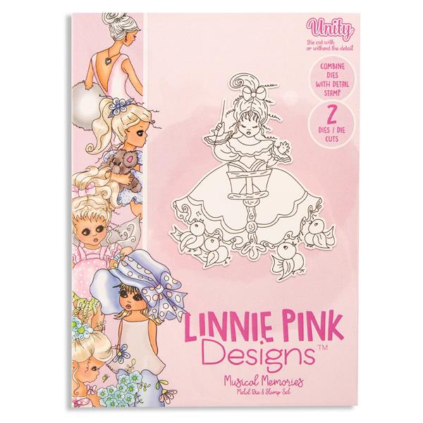 Linnie Pink Musical Memories Die Set - 1 Stamp & 2 Dies - 229345