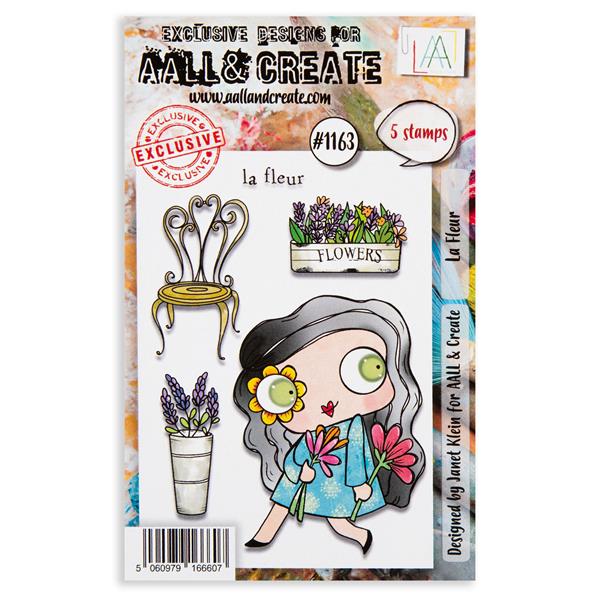 AALL & Create Janet Klein A7 Stamp Set - La Fleur - 5 Stamps - 232948