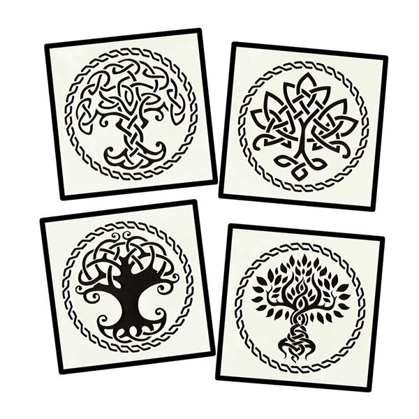 Tando Creative Fiona Randall Folk Tree Stencils - Set of 4 - 233056