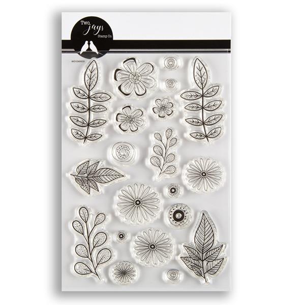 Two Jays A6 Clear Stamp Set 237 - Funky Flowers - 20 Stamps - 234460