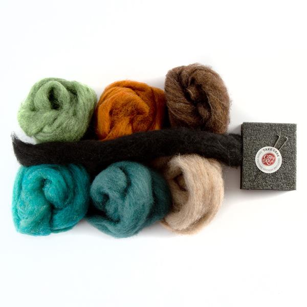 The Crafty Kit Co Woodland 7 Piece Felting Wool Bundle - 236330