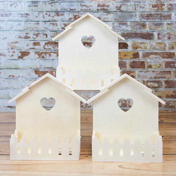 Craft Master Made of Wood Bird Seed House - 3 Pieces - 237050
