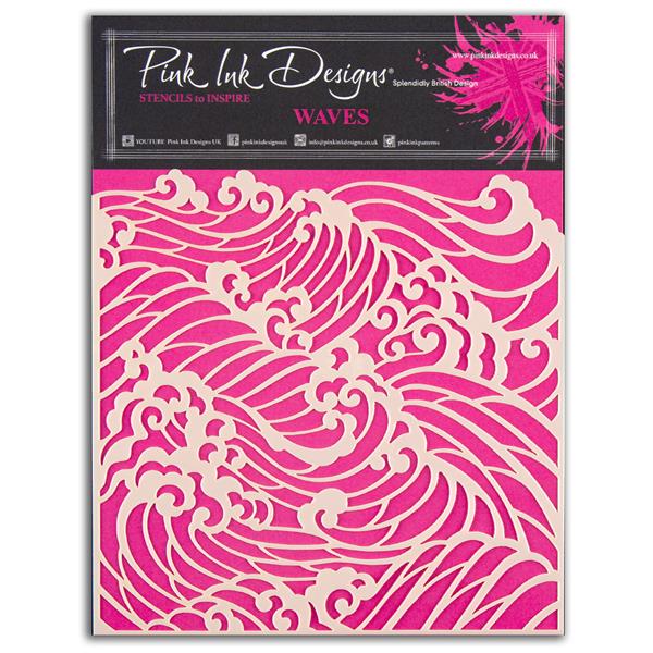 Pink Ink Designs 7x7" Stencil - Waves - 239274