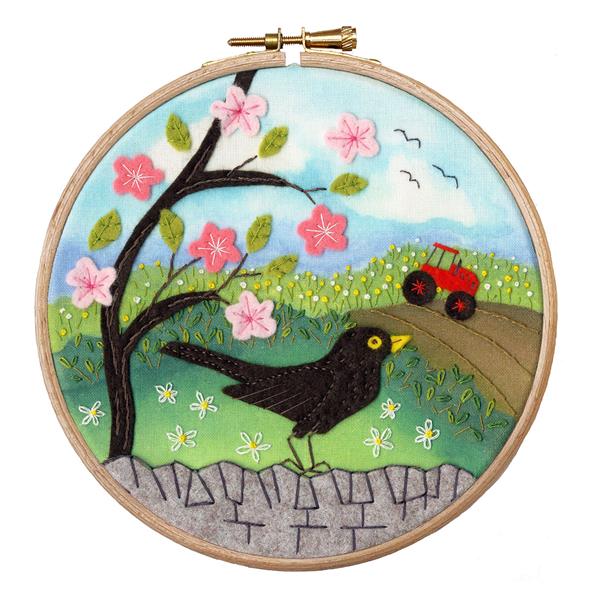 Bothy Threads Morning Chorus Felt Embroidery Kit - 6 inch hoop - 239445