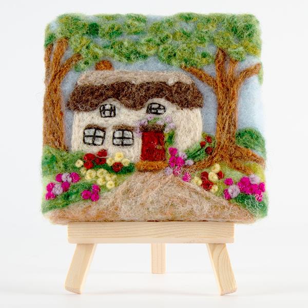 The Crafty Kit Co Mini Masterpieces Thatched Cottage Felting Kit - 242661