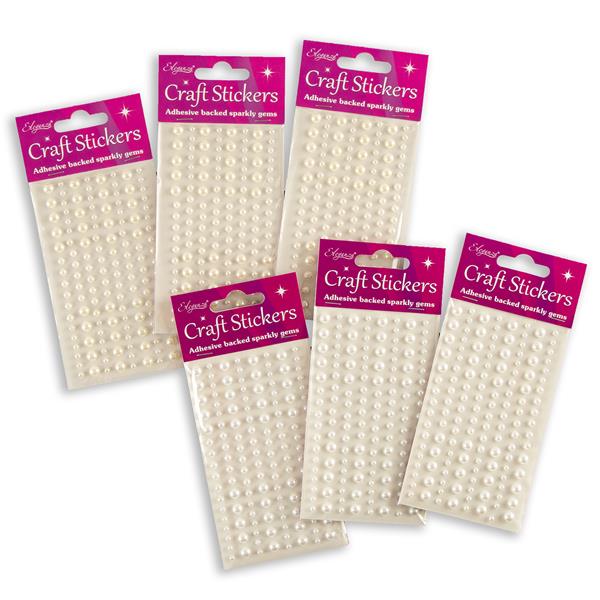 Eleganza Adhesive Pearls - 2 Colours, 3 of Each - 243169