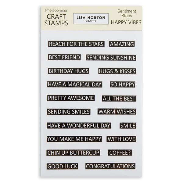 Lisa Horton Crafts Happy Vibes Sentiments Strips Stamp Set - 20 S - 243806