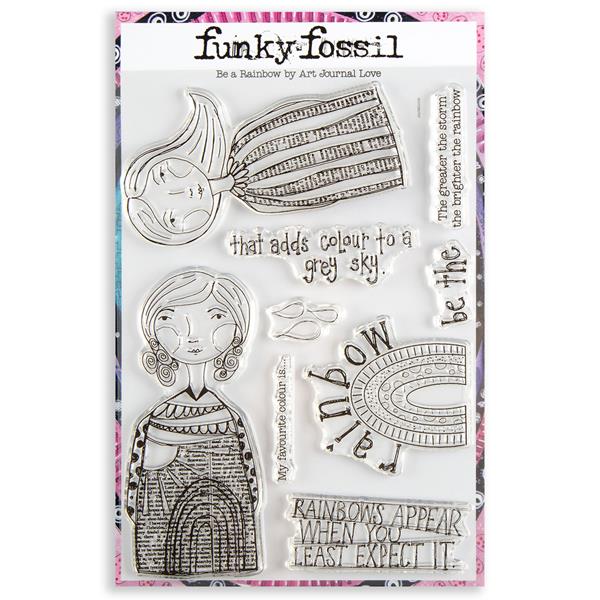 Funky Fossil A5 Be A Rainbow Stamp Set By Art Journal Love – 9 St - 246470