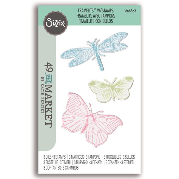 Sizzix Framlits Die & Stamp Set - Engraved Wings by 49 and Market - 246674