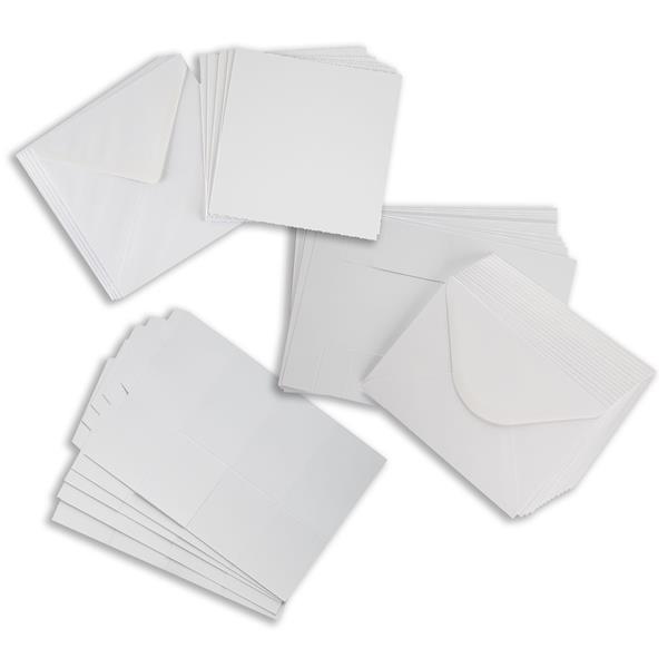 Crafting with Josie 300gsm White Card Blanks Envelopes Mixed Bund - 247077