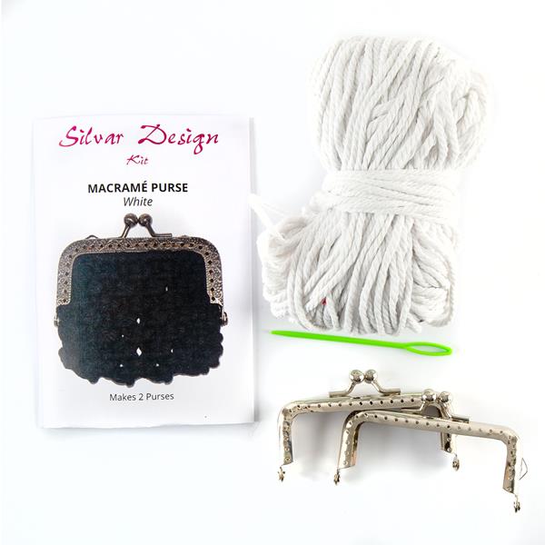 Silvar Design Macrame Purse Kit - Makes 2 - White - 248710