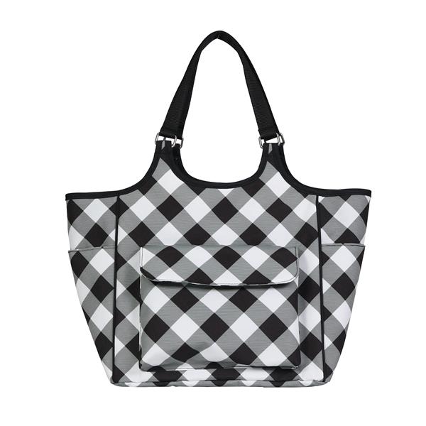 Everything Mary Black & White Check Tote Bag - 250106