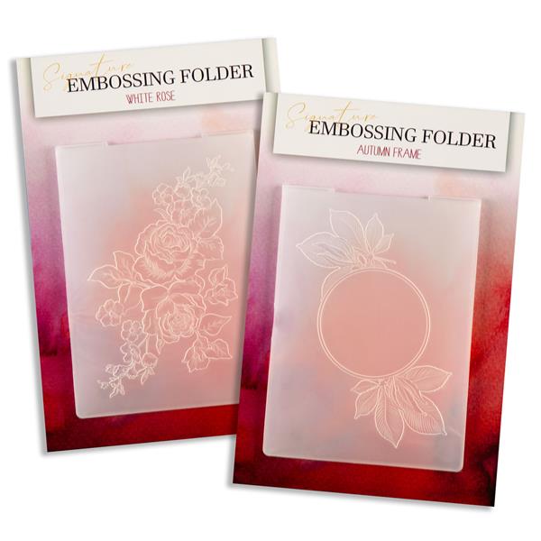 Stamps By Me Signature Embossing Folder Duo - White Rose & Autumn - 251575