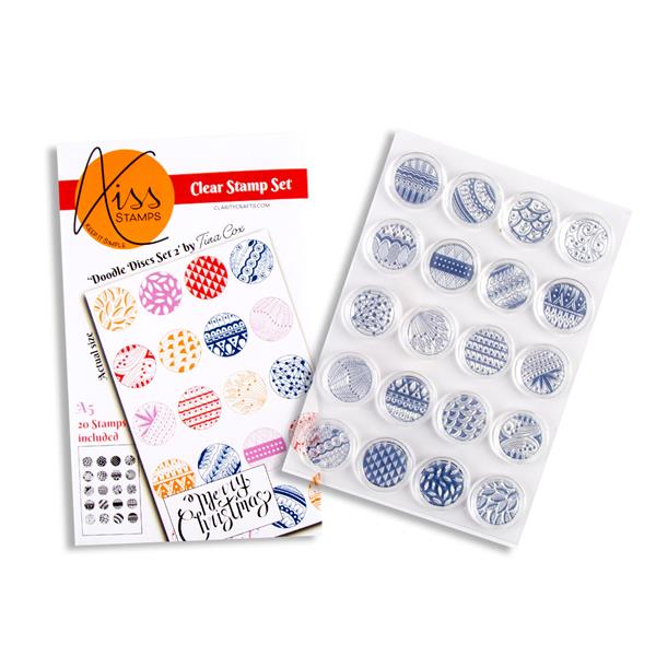 KISS by Clarity Set 2 Doodle Discs A5 Stamp Set - 20 Stamps - 253670