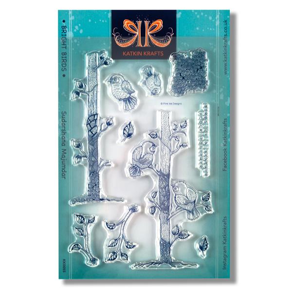 Katkin Krafts A5 Clear Stamp Set - Bright Birds - 10 Stamps - 254320