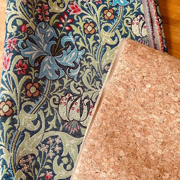 Natasha Makes Fabric Duo - 1/2m Tapestry 'Golden Lily' & LQ Cork - 258085