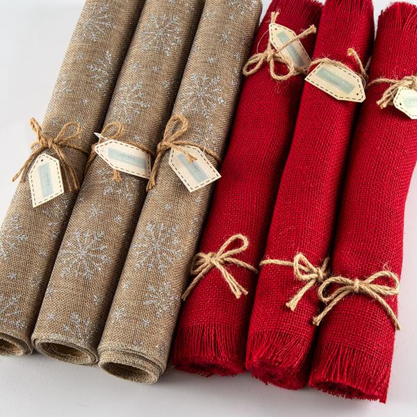 Groves Hessian Fabric Rolls - Includes: 3 x Silver Glitter and Re - 258519