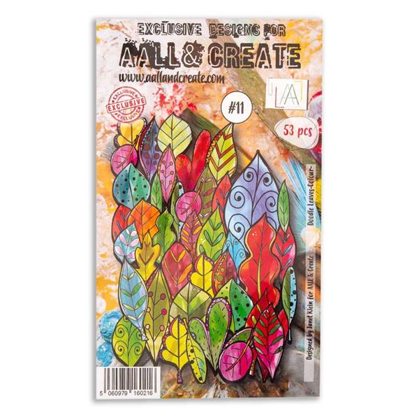 AALL & Create 1 x Pack Ephemera Die Cuts - Doodle Leaves - Colour - 263606
