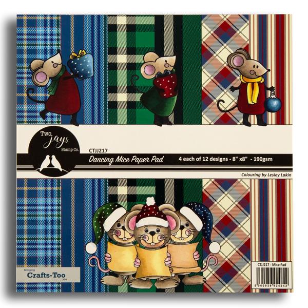 Two Jays 8x8" Paper Pad - Dancing Mice - 190gsm - 48 Sheets - 264883