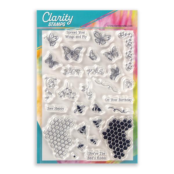 Clarity Crafts Just Butterflies & Bees A5 Stamp Set  - 29 Stamps - 265957