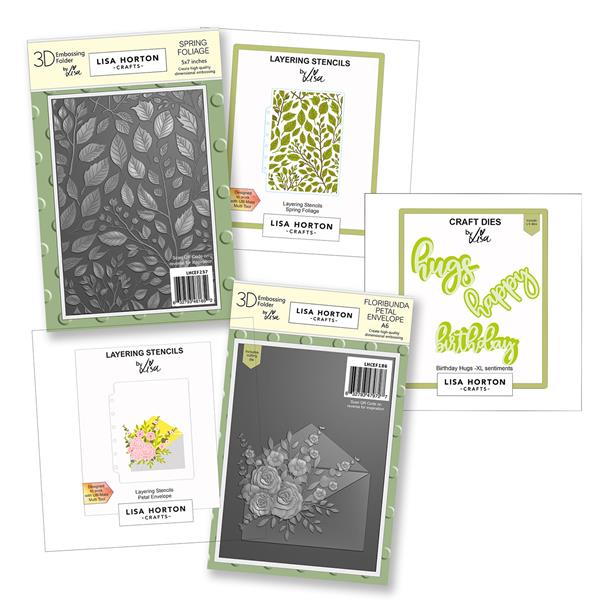 Lisa Horton Crafts Floribunda Petal Envelope & Spring Foliage Bun - 269504