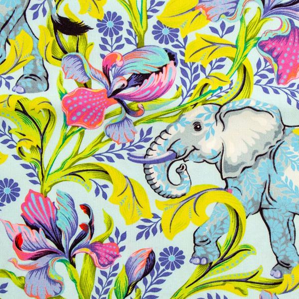 Tula Pink Everglow All Ears Aura Blue Elephant Fabric