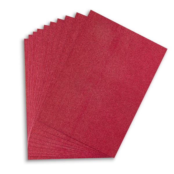 Oakwood A4 Red Glitter Card - 10 Sheets 210gsm - 276283