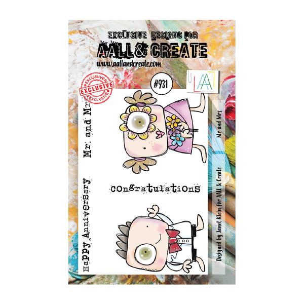 AALL & Create Janet Klein A7 Stamp Set - Mr & Mrs - 5 Stamps - 277044