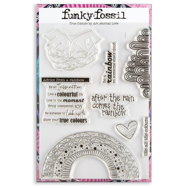 Funky Fossil A5 True Colours Stamp Set by Art Journal Love – 8 St - 280113