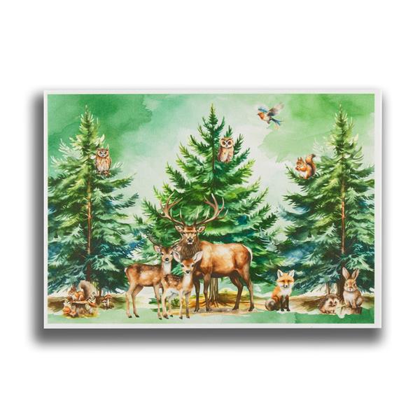 Emlems Wildlife A4 Rice Paper - Forest Scene - 281893