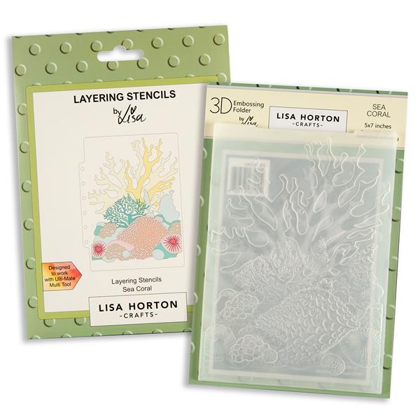 Lisa Horton Crafts Sea Coral 5x7" 3D Embossing Folder & Layering  - 282437
