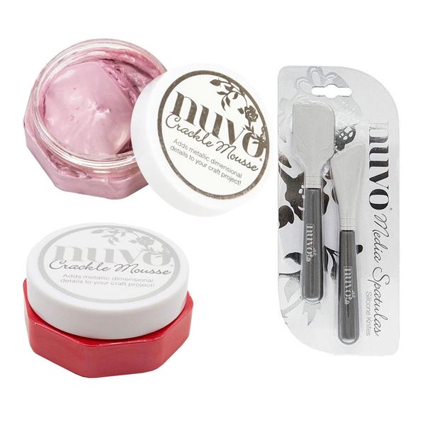 Tonic Studios Nuvo Crackle Mousse Duo with Spatulas - Rose & Pink - 284543