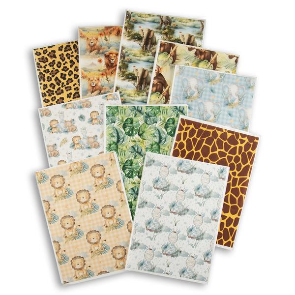 Emlems 10 x A4 Backing Rice Papers - Jungle - 284739