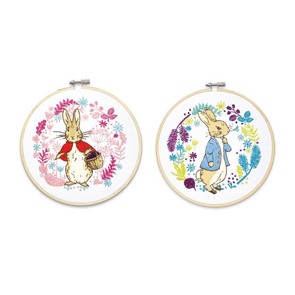 The Crafty Kit Co Peter Rabbit & Flopsy Embroidery Kit Bundle - 287971