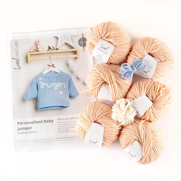 Wool Couture Personalised Baby Jumper Knitting Kit - 6 - 24 Month - 292061