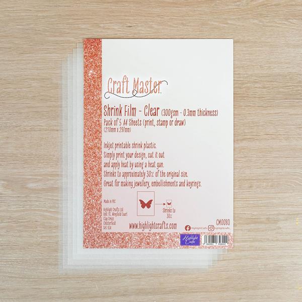 Craft Master Clear Shrink Film A4 - 5 Sheets - 297170