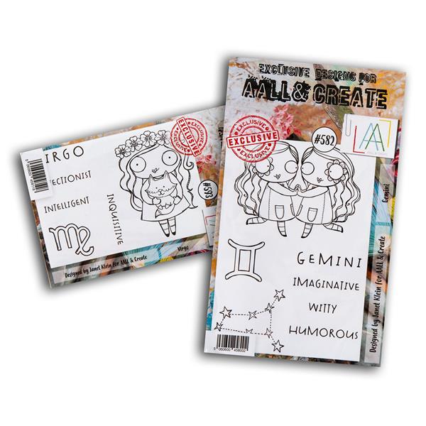 AALL & Create 2 x Stamp Sets - A7 Virgo and A6 Gemini - 13 Stamps - 302796