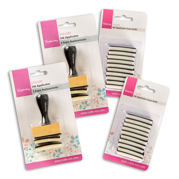 Crafts Too Ink Applicator Set with 2 x Refill Packs - 2 Tools & 2 - 303672