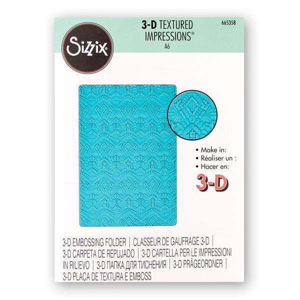 Sizzix 3-D Textured Impressions Embossing Folder Mark Making - 304647