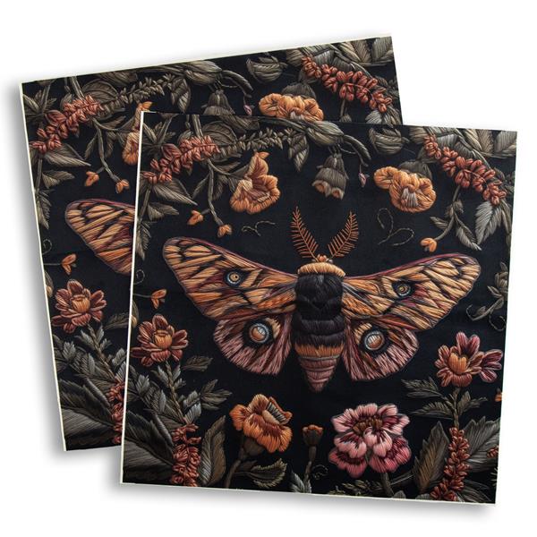 CUSTOM FABRICS Floral Moth Cushion Panel - Set of 2 Panels 40 x 4 - 304651