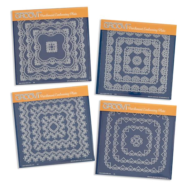 Groovi Nested Square Lace Frames Quartet - 4 x A5 Square Plates - 305370