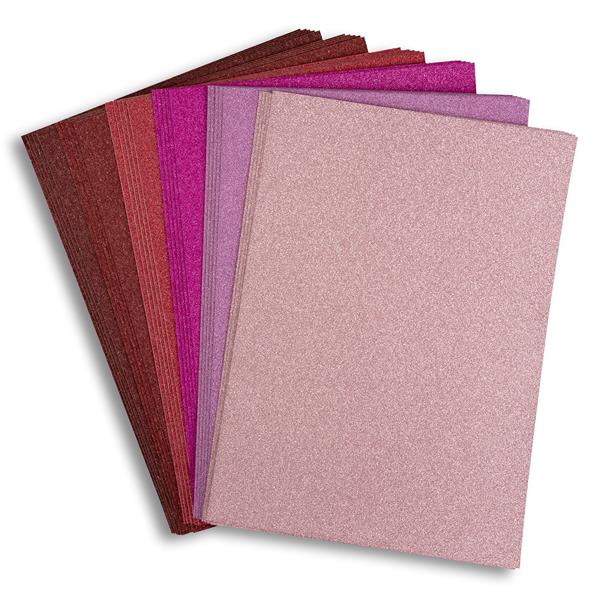 Crafting with Josie 30 x A4 Sheets Premium Glitter Non Shed Card  - 306421